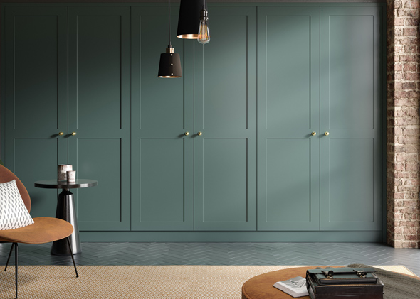 classic green fitted wardrobe doors