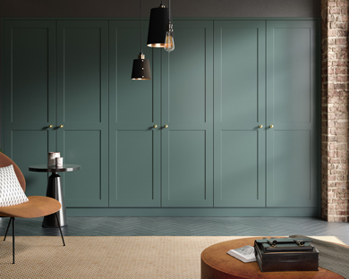 green bedroom wardrobe doors